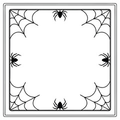 spooky halloween frame with spiders and spiderwebs perfect for invitations and designs