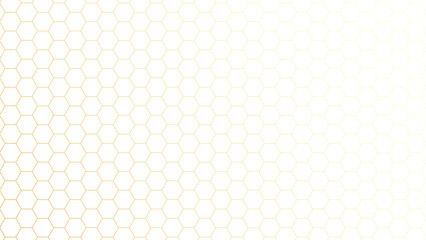 Aufkleber - Golden cube hexagon shape isolated on transparent background. Hexagon pattern. Honeycomb seamless texture. Grid hexagonal cell texture