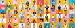 © Prostock-studio - A colorful collection showcases diverse individuals expressing joy and connection. Each portrait highlights unique features and backgrounds, representing unity through diverse lifestyles.