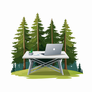 Portable Workspace in a Forest Nature-Inspired Remote Work Setup