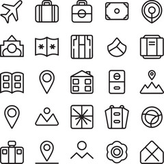 Poster - Travel Tourism Line Icons Clean