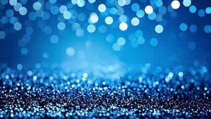 Poster - Sparkling blue glitter surface with bokeh background creates magical festive holiday abstract texture for graphic design projects
