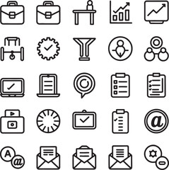 Poster - Business Office Line Icons Pack