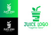 © Ridashuke - Minimalist and Fun Juice Logo for Natural Drink Branding in Green and White