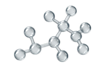 Poster - Molecular glass structure interconnecting atoms, forming scientific network representing chemical, biological, medical research connections against translucent backdrop