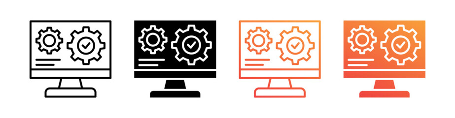 System Multiple Style Icon Set Collection 