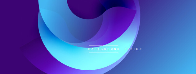 Aufkleber - Abstract fluid shapes, vibrant purple, blue gradients. Modern design element for backgrounds, presentations. Smooth curves create dynamic composition.