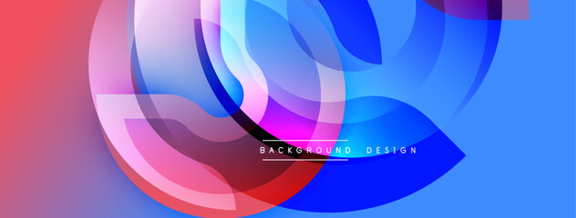 Aufkleber - Abstract fluid shapes blend vibrant colors. Gradient transitions create dynamic visual effect. Modern design element for backgrounds.
