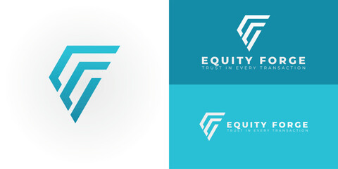 Poster - A sophisticated logo designed for the Financial Services and Fintech sectors integrates the letters EF within a powerful, diamond-inspired geometric shape.