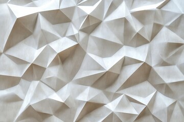 Poster - Elegant white abstract low poly background for modern design applications and artistic projects, White abstract low poly background Seamless 3D render