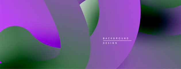 Fototapete - Abstract purple design features flowing shapes, gradients. Modern background with text elements, simple composition.