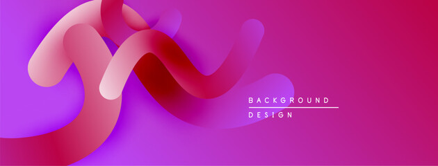 Aufkleber - Abstract fluid shapes, vibrant magenta hues, smooth gradients create dynamic background. Modern design element.