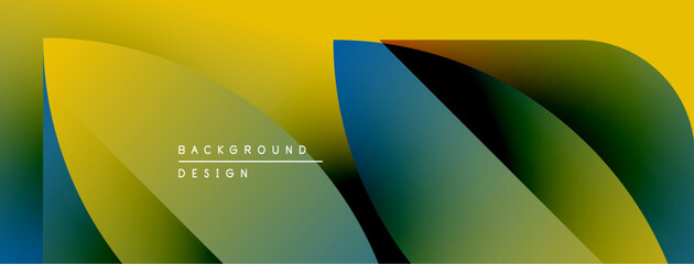 Aufkleber - Abstract vibrant design. Yellow, green, blue gradients blend smoothly. Modern background element for digital projects. Minimalist aesthetic.