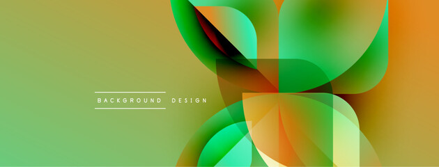 Leinwandbilder - Abstract gradients overlap, creating dynamic visual effect. Green, orange hues dominate composition. Text reads background design.