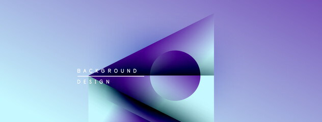 Poster - Abstract geometric shapes, purple hues, gradient background. Modern design elements create dynamic visual composition. Minimalist aesthetic.