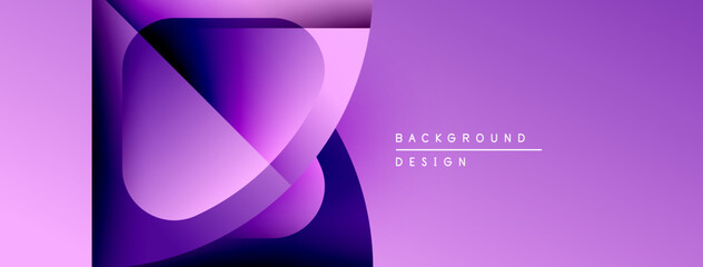 Aufkleber - Abstract purple design features overlapping shapes. Gradient hues create dynamic visual effect. Modern background suitable for presentations.