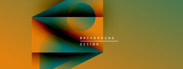 Aufkleber - Abstract geometric design. Gradient colors blend, creating dynamic visual effect. Text reads background design. Minimalist composition.