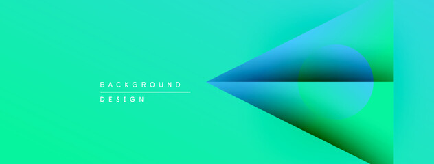 Aufkleber - Vibrant turquoise gradient design. Abstract shapes overlap creating dynamic visual effect. Text reads background design. Minimalist aesthetic.