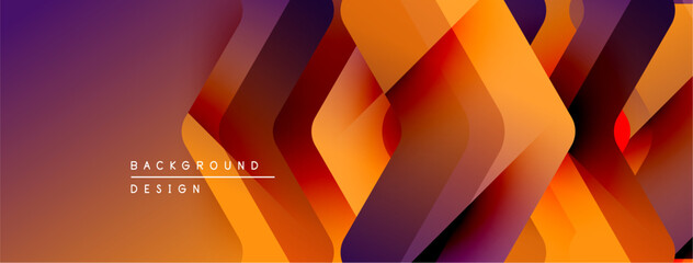 Fototapete - Abstract geometric pattern. Warm colors blend, creating dynamic visual texture. Modern design element for backgrounds, presentations.
