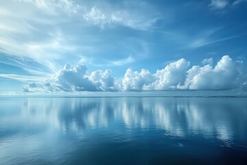 Poster - Time lapse of clouds reflecting over Biscayne Bay creating serene scenery, Time lapse looking across Biscayne Bay at the clouds moving over Miami Beach Florida