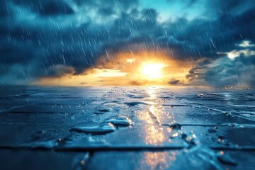 Poster - Timelapse of dynamic weather patterns showcasing stormy skies and sunlight breaking through, Weather forecast concept timelapse video