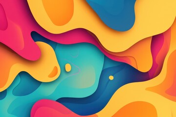 Poster - Colorful abstract background with vibrant shapes and flowing patterns for artistic design projects, Abstract Background Colorful title background