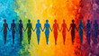 © SS Digital - Brightly colored painting showing unity through people holding hands