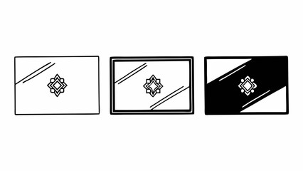 Aufkleber - Three rectangular panels with a central geometric design and diagonal lines in varying styles created with generated ai