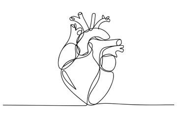 Poster - Continuous line heart drawing simple hand drawn art
