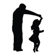 © 4k Vectors - father holding dancing with dauther daddy daughter dance silhouette icon vector illustration design on white background