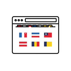Poster - Website interface showing multiple country flags for language selection