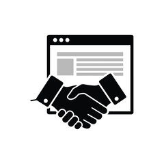 Poster - Online business deal handshake agreement icon