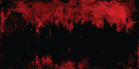 Poster - Black and red grunge texture. Grunge red wall. Modern art design layout, red wall texture grungy horror background. 