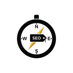 Poster - Seo compass navigation strategy marketing concept