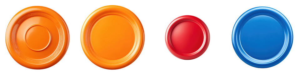 Poster - Colorful ceramic plates on a white background