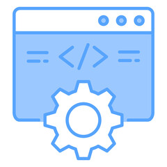 Website Programming Blue Icon