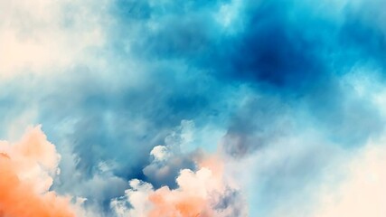 Poster - Colorful sky painting with clouds