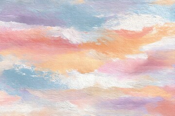 Poster - Soft pastel colors blend harmoniously, resembling a tranquil sky filled with fluffy clouds, creating a calming visual experience