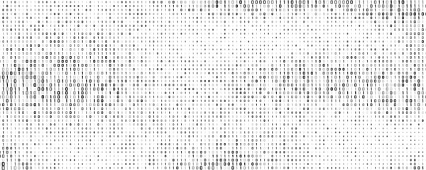 Poster - Minimalist binary code with black digits 0 and 1 on white backdrop. Data processing with programming. Coding concept for scientific technology presentation. Vector illustration.