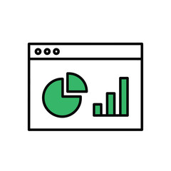 Poster - Webpage showing pie chart and bar graph data visualization