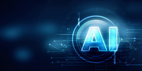 2d illustration Artificial Intelligence (AI) concept