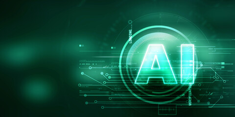 2d illustration Artificial Intelligence (AI) concept