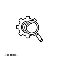 Poster - Seo tools gear magnifying glass icon