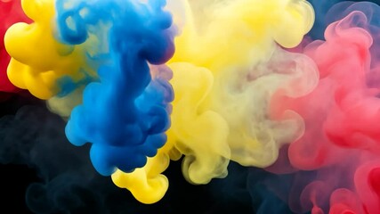 Poster - Colorful smoke clouds in various shades