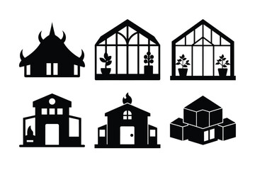 Wall Mural - this icon set features a collection of vector house and building symbols, perfect for illustrating r