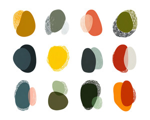 Poster - Sixteen Overlapping Circles Abstract Art on Transparent Background, PNG