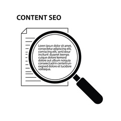 Poster - Content seo analysis magnifying glass document icon