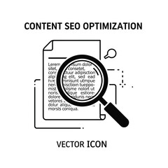 Poster - Content seo optimization vector icon magnifying glass document