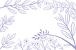 © Sk - Lavender Floral Leaf Frame – Elegant Hand-Drawn Botanical Border with Delicate Flowers and Branches, Ideal for Invitations, Journals, Greeting Cards, Scrapbooks, Posters, or Nature Designs