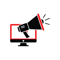 Fototapete - Online announcement megaphone icon digital marketing